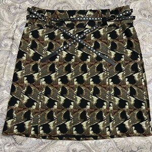 Etcetera size 10 skirt wool/silk excellent condition with gorgeous leather belt